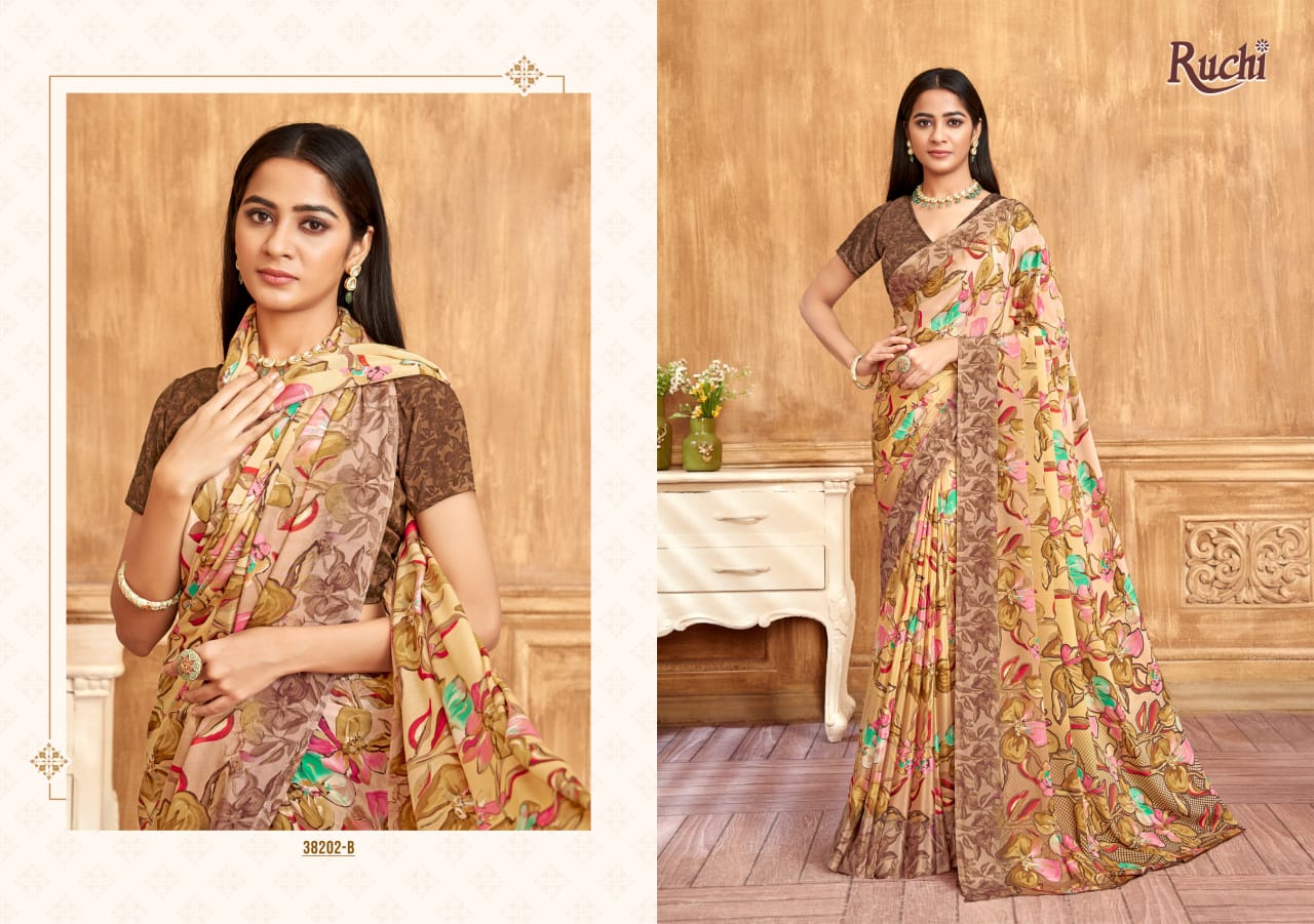 Vivanta Silk 39 By Ruchi Silk Crepe Printed Wholesale Sarees In India
